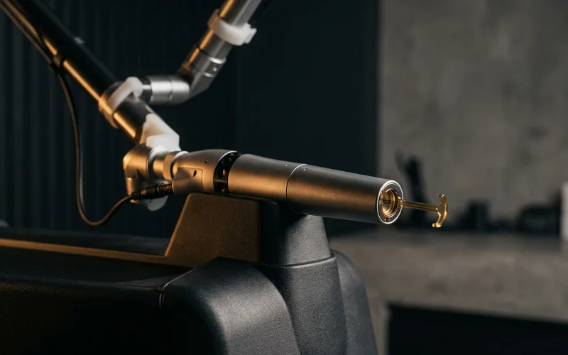 Detail of the laser handpiece and articulated arm
